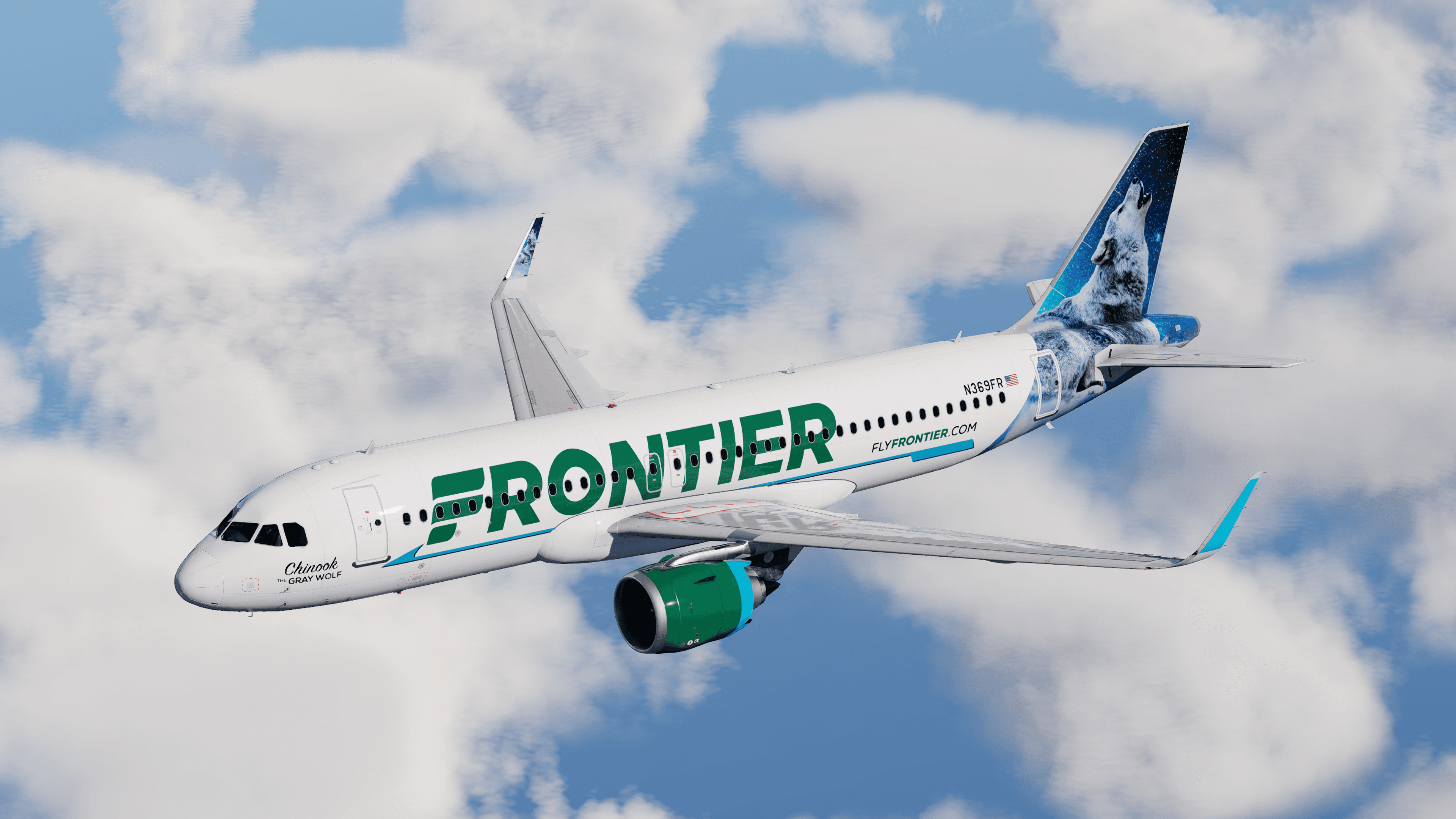 (8K) Frontier Airlines A320-251neo "Chinook the Gray Wolf" (N369FR)